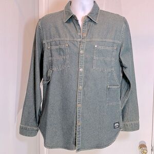 WeSC Cotton Denim Utility Shirt w hammer loops SM NWT